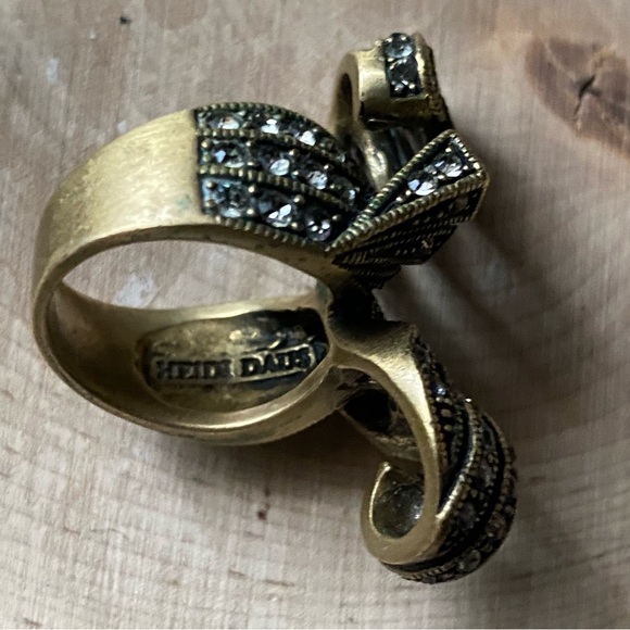 Heidi Daus ‘Simply Sophisticated’ Art Deco Style, Crystal Pave Bypass Ring - Picture 10 of 15